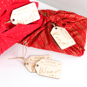 Want, Need, Wear, Read Gift tags