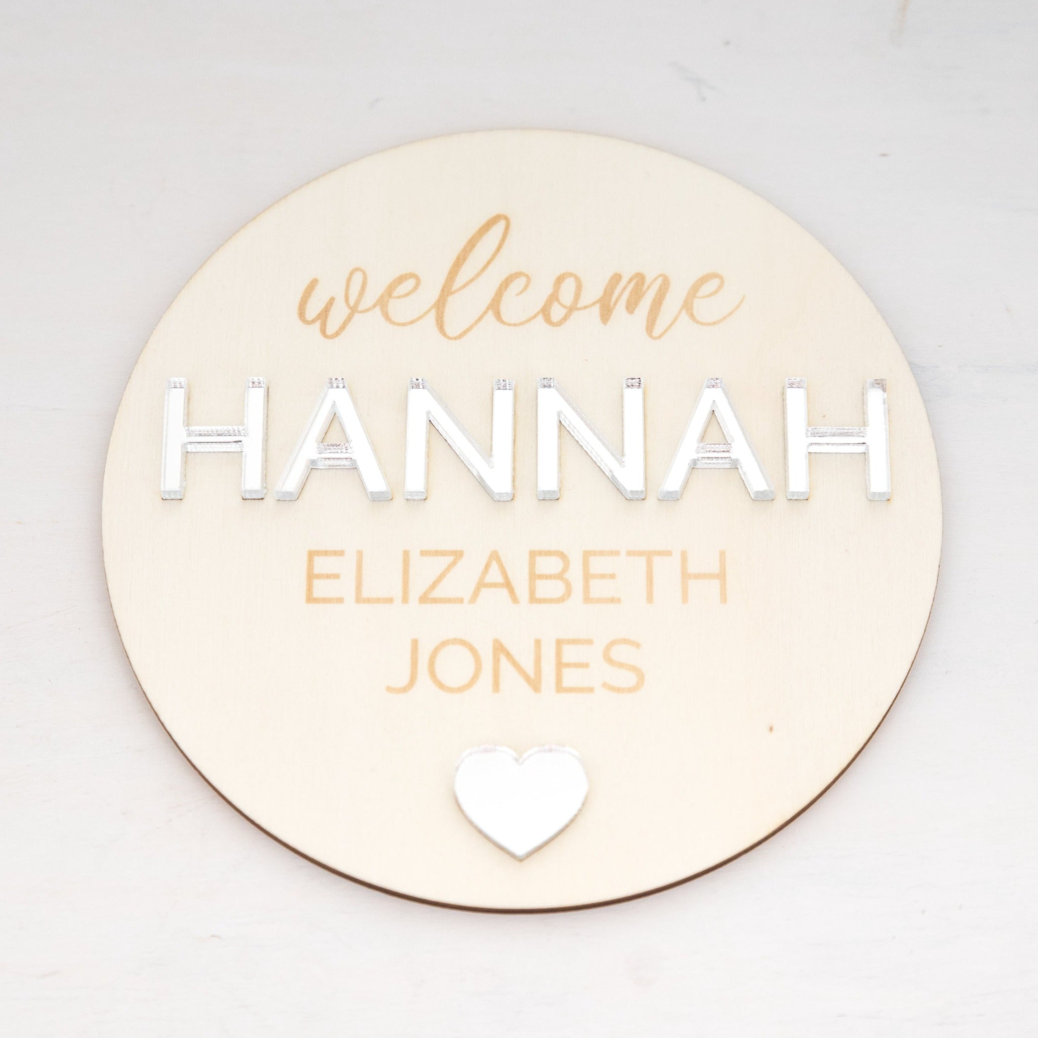 Name sign - Welcome Heart