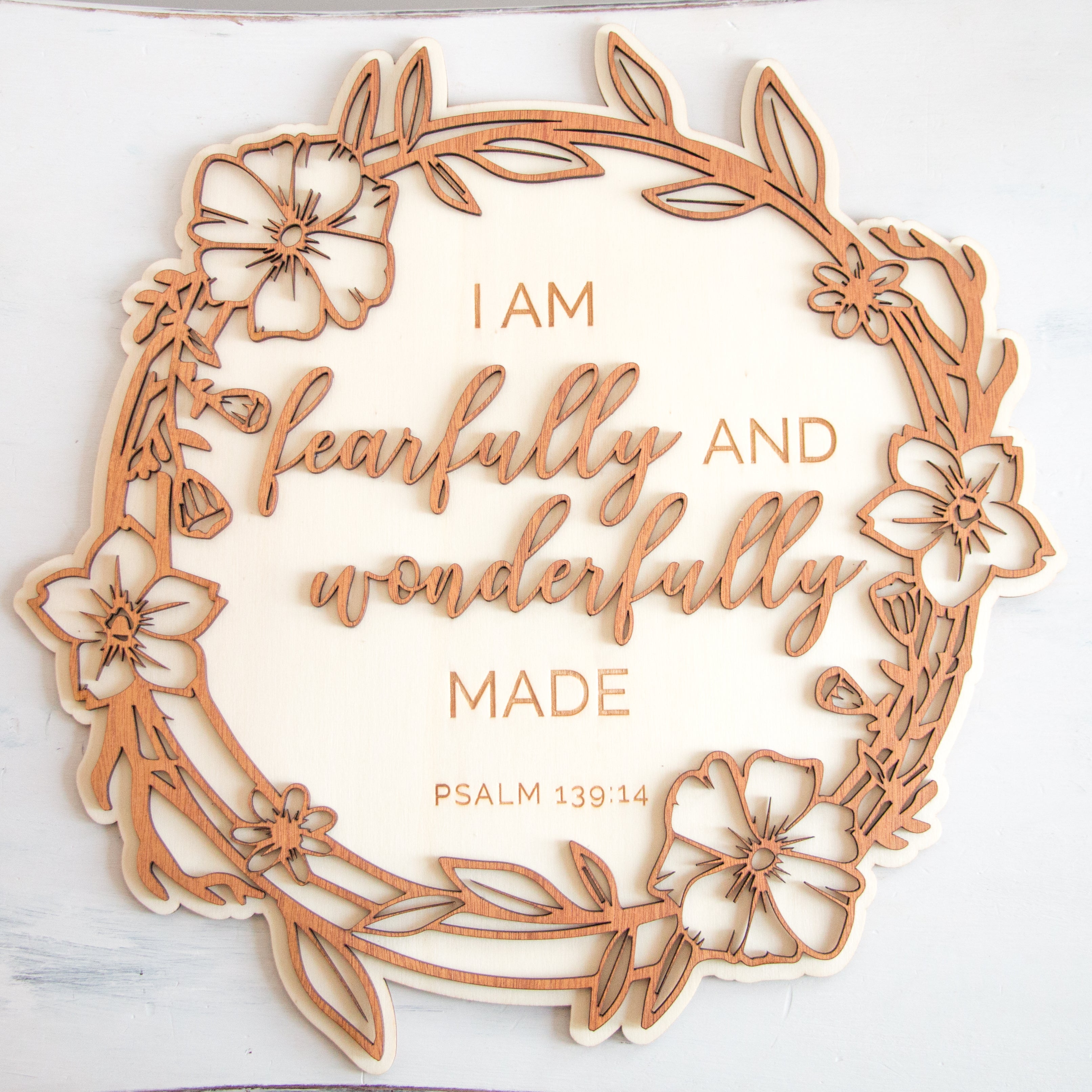 'Wonderfully Made' Layered Plaque